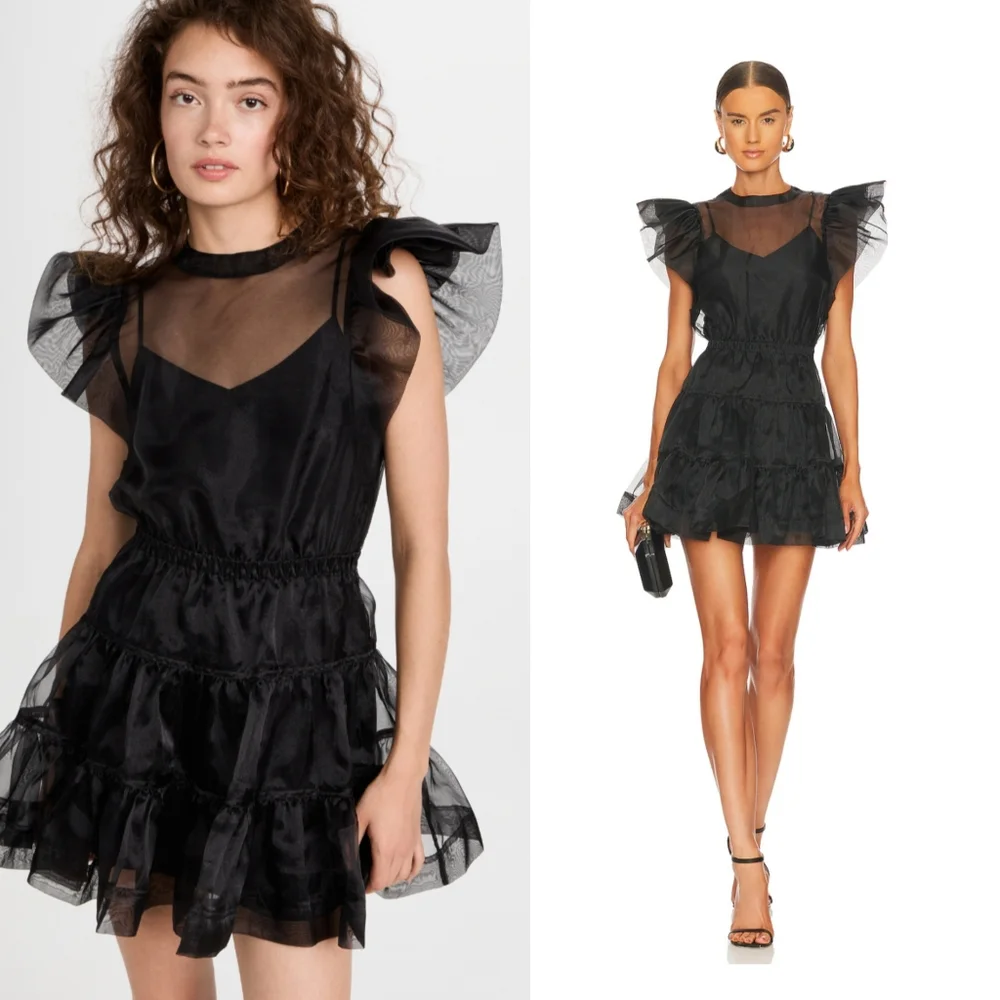 NWT JONATHAN SIMKHAI Monique Sheer Mini Dress - Picture 1 of 12